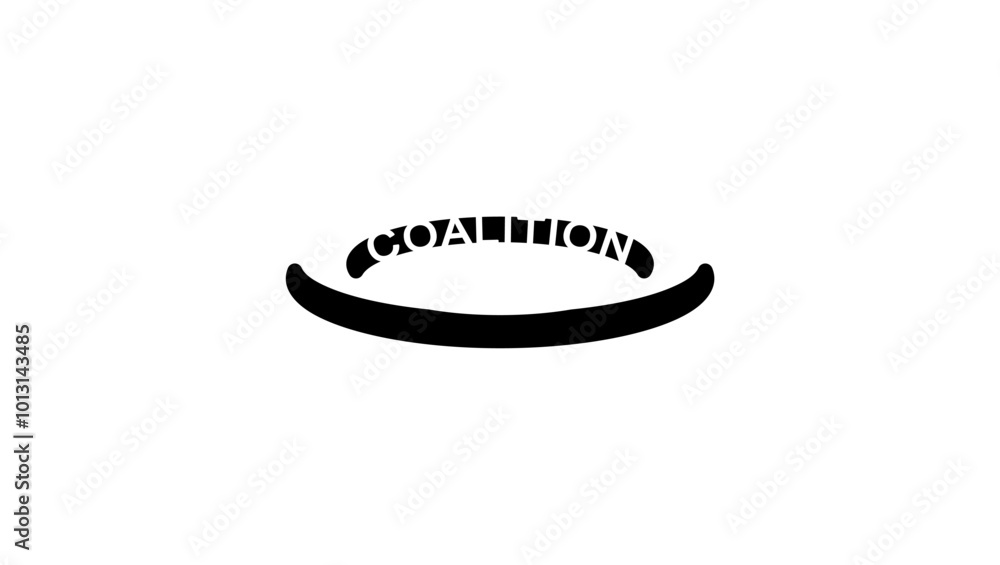 Coalition emblem, black isolated silhouette