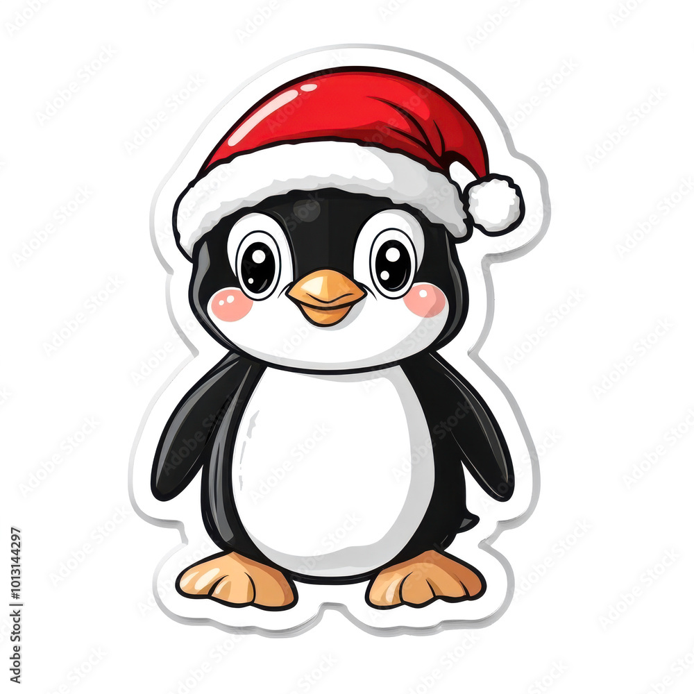Cute Penguin with Santa Hat