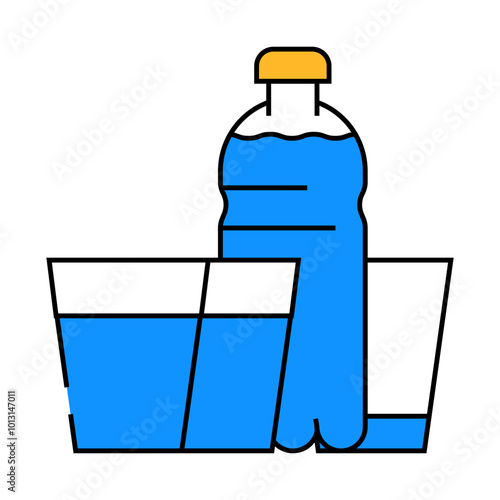 daily water intake line icon vector. daily water intake sign. isolated symbol illustration