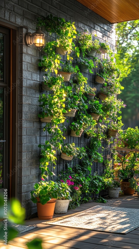 Beautiful entrance of a modern country house with wooden pergola covered with flowers Beautiful entrance of a modern country house with wooden pergola covered with flowers