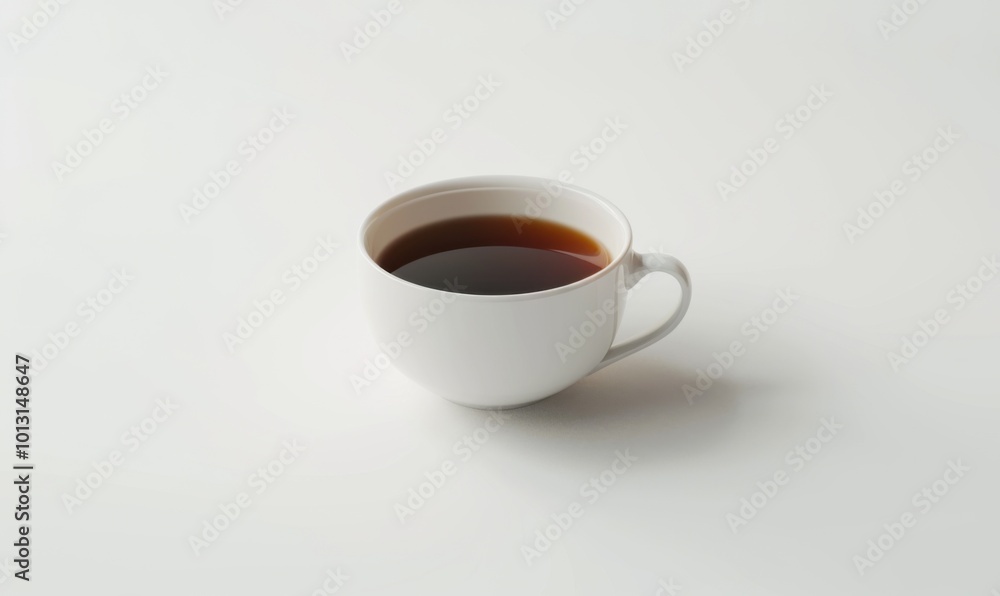 Freshly brewed cup of tea, white background, 4K hyperrealistic photo Freshly brewed cup of tea, white background, 4K hyperrealistic photo