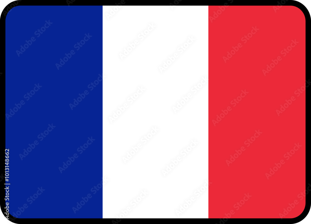 Naklejka premium FRANCE Flag Rounded Rectangle Icon