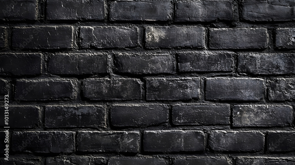 Black brick wall background, simple, minimalist, flat lay, front view design, dark, low lighting design, high resolution, hyper-realistic design Black brick wall background, simple, minimalist, flat lay, front view design, dark, low lighting design, high resolution, hyper-realistic design