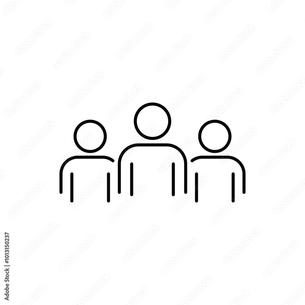 business client icon, people group line sign - vector illustration business client icon, people group line sign - vector illustration
