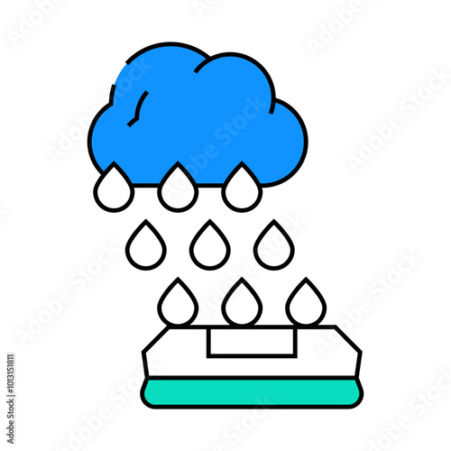 rain sensor line icon vector. rain sensor sign. isolated symbol illustration