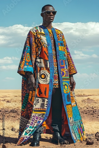 Man wearing native african agbada fashion photo