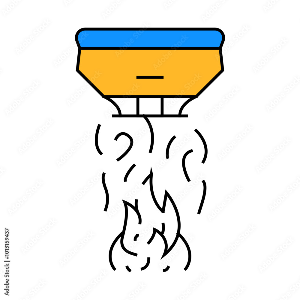 Fototapeta premium fire sensor line icon vector. fire sensor sign. isolated symbol illustration