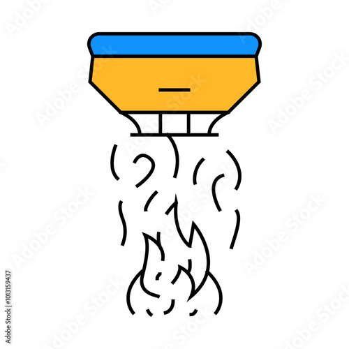 fire sensor line icon vector. fire sensor sign. isolated symbol illustration