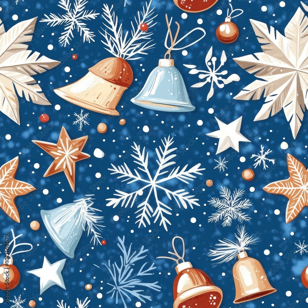 Christmas Snowflake Seamless Pattern Design Christmas Snowflake Seamless Pattern Design