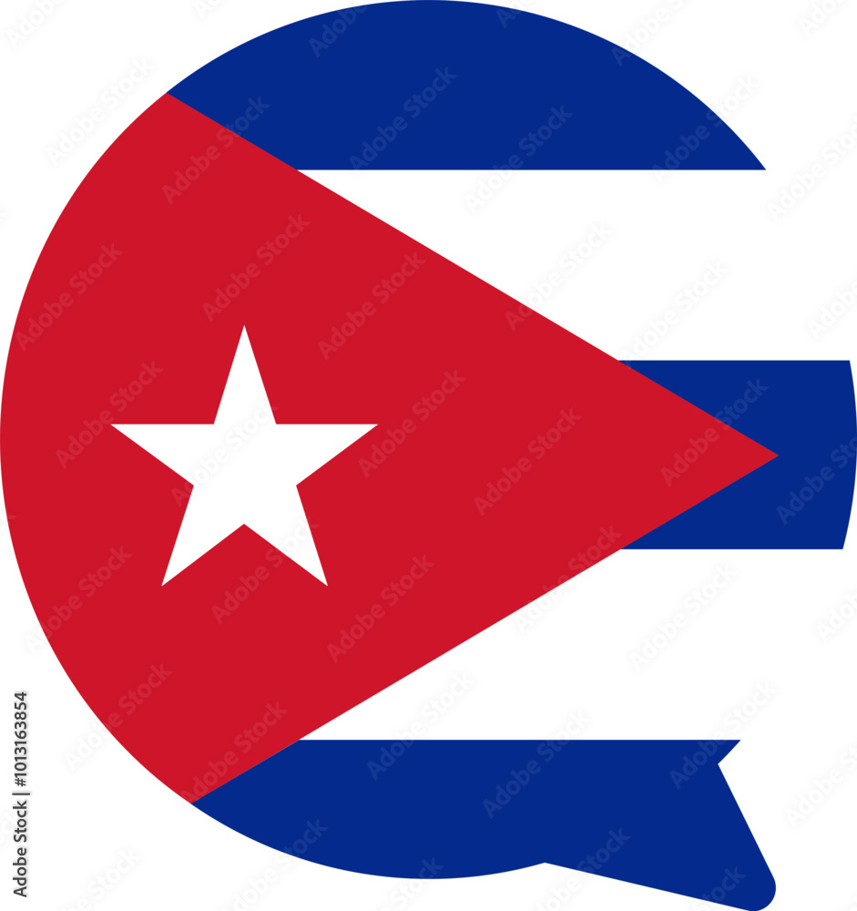 Cuba flag on chat icon Cuba flag on chat icon