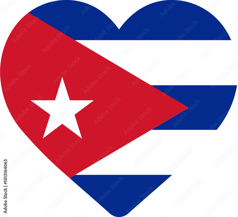 Heart icon on Cuba flag Heart icon on Cuba flag