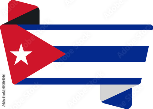 Folded icon of Cuba flag