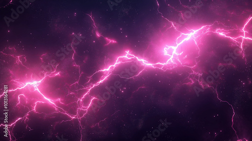 Pink Lightning on a Black Background 