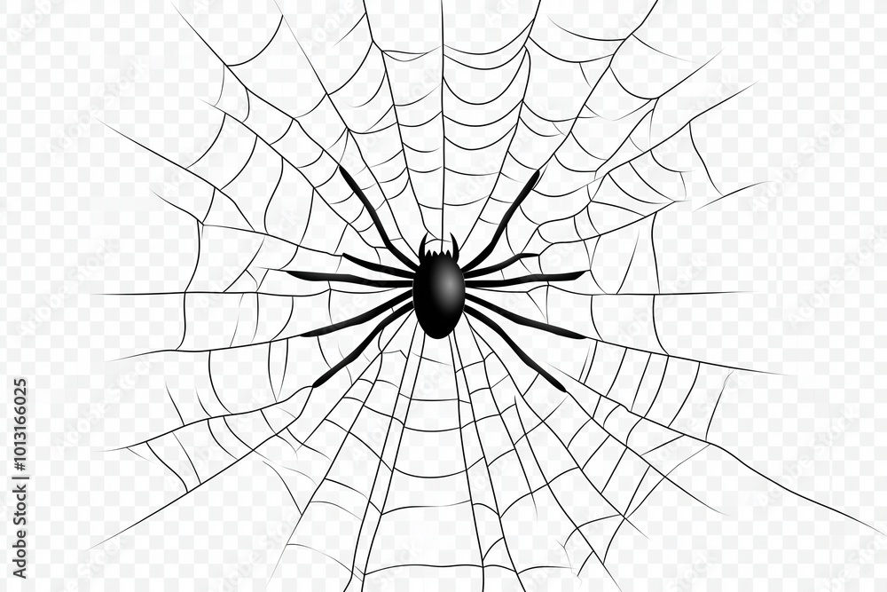 Fototapeta premium Spider web black with transparent background 