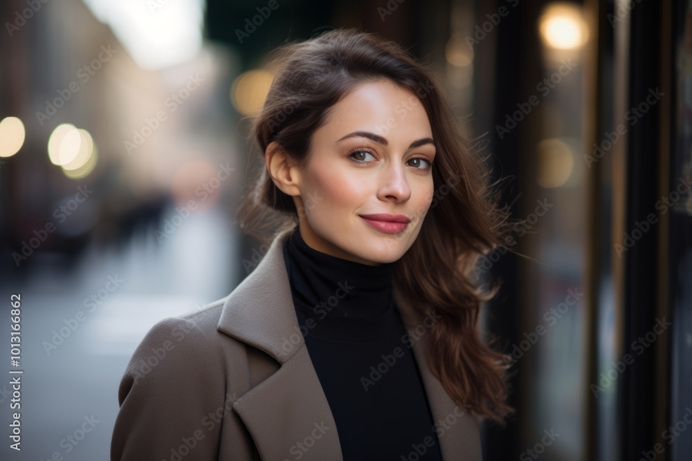 Portrait of a beautiful young brunette woman in the city. Portrait of a beautiful young brunette woman in the city.