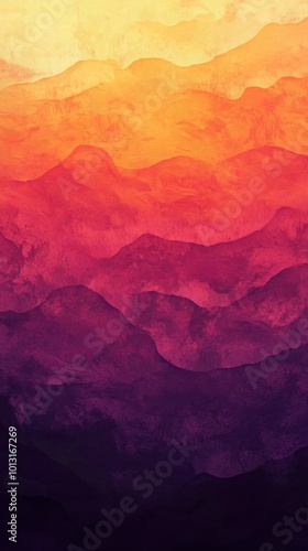 Sunset Landscape with Emotional Gradient Colors