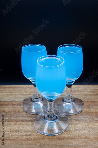 High-proof alcohol in a glass, bar, club.
 photo