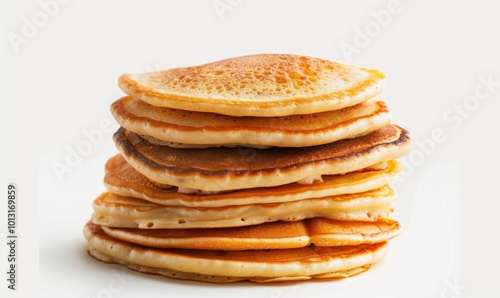 Wallpaper Mural Stack of fluffy pancakes, white background, 4K hyperrealistic photo Torontodigital.ca