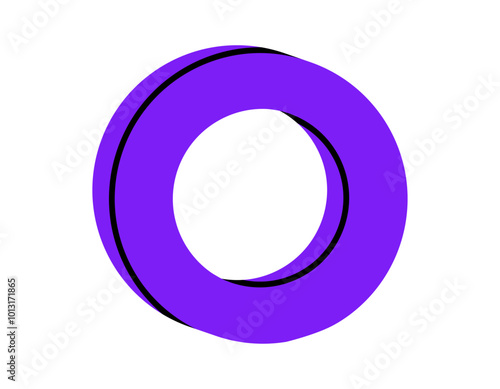 Hand drawn cute cartoon illustration asexual sign. Flat vector woman or purple circle symbol sticker doodle. Sexual orientation. Struggle for rights and equality icon or print. LGBTQ pride. Isolated.