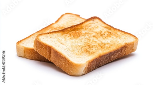 Sliced Toast Isolated on White Background in Front View