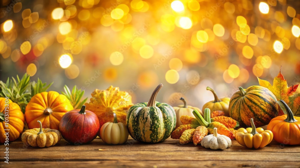 Embrace the spirit of autumn with a lively harvest festival backdrop, showcasing decorative gourds and squash framed by Embrace the spirit of autumn with a lively harvest festival backdrop, showcasing decorative gourds and squash framed by