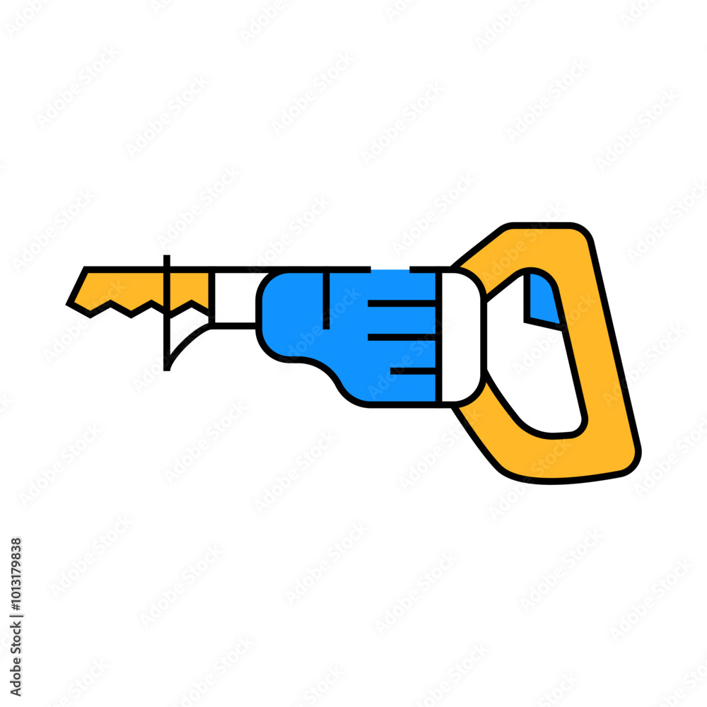 reciprocating saw tool line icon vector. reciprocating saw tool sign. isolated symbol illustration reciprocating saw tool line icon vector. reciprocating saw tool sign. isolated symbol illustration
