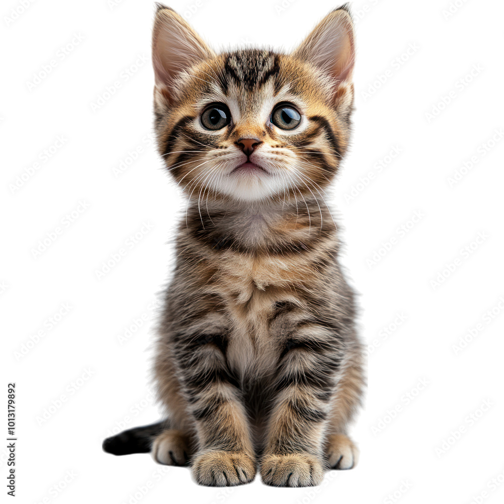 Fototapeta premium Cute Kitten with Big Eyes Isolated On a White Background