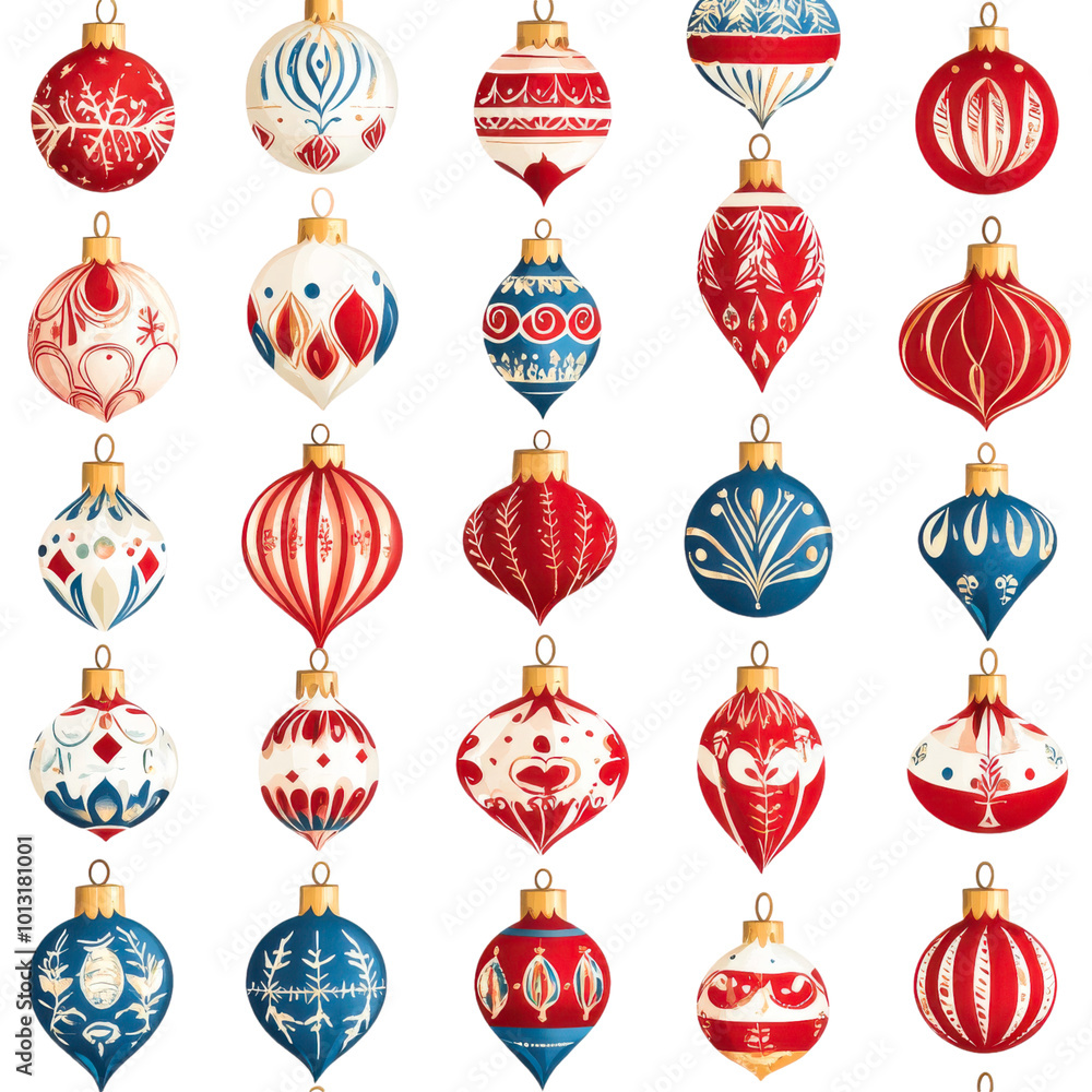 Christmas Baubles Seamless Vector Border Christmas Baubles Seamless Vector Border