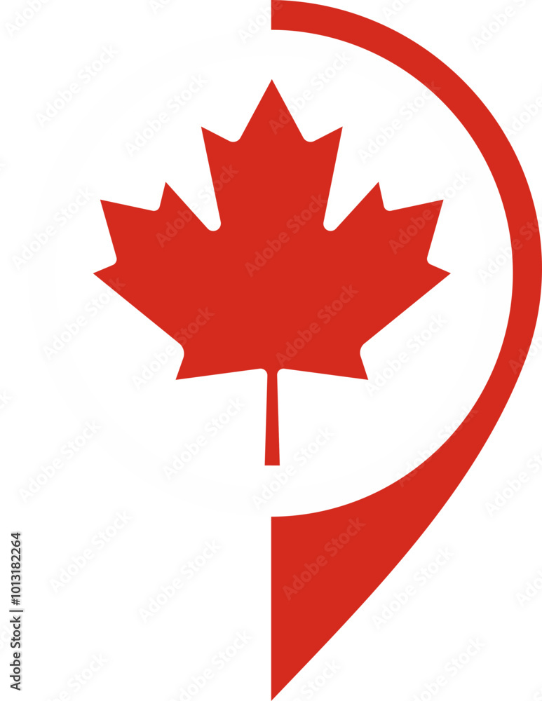 Map Icon Inside CANADA Flag Map Icon Inside CANADA Flag