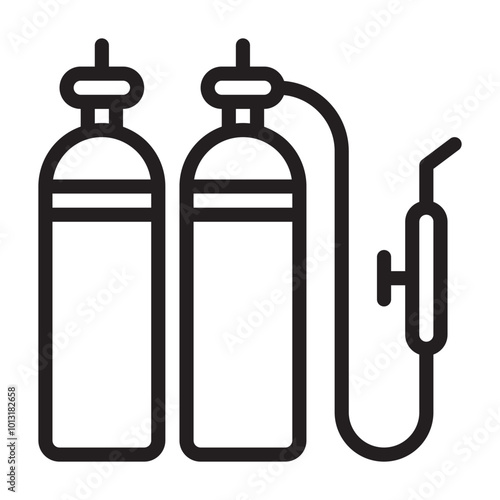 Fire Extinguisher line icon with white background vector stock illustration