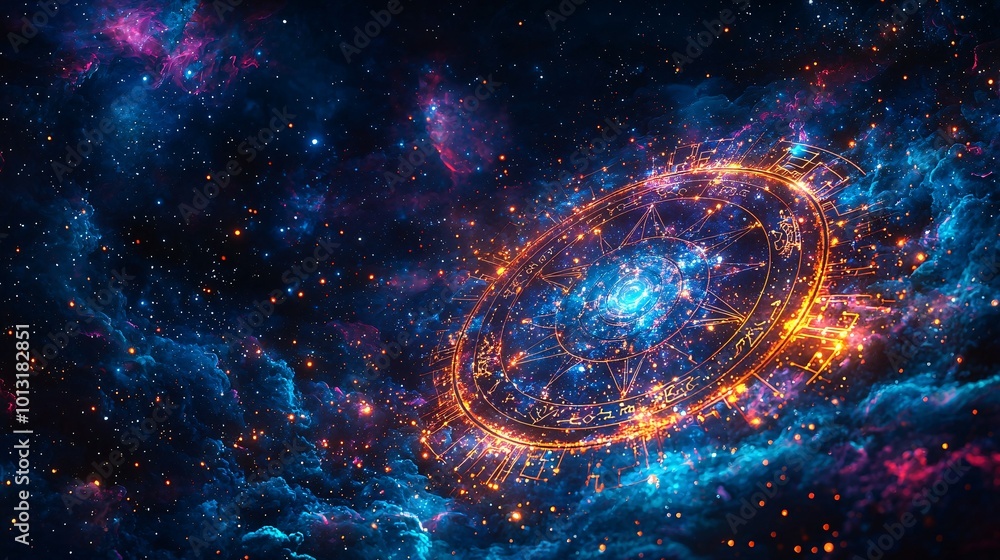 Cosmic Zodiac Signs in a Magical Intertwined Design Cosmic Zodiac Signs in a Magical Intertwined Design