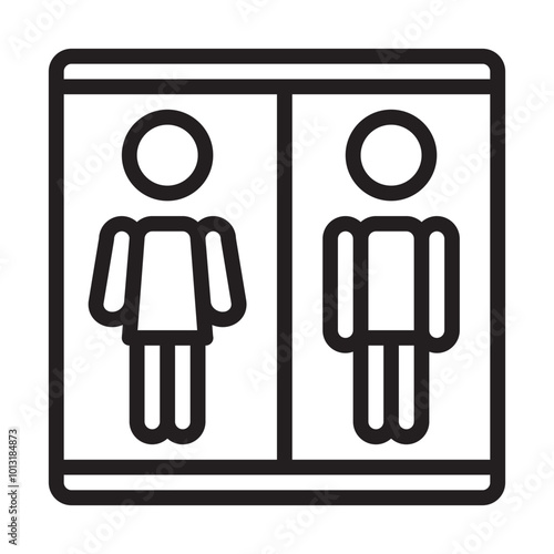 Restroom line icon with white background vector stock illustration