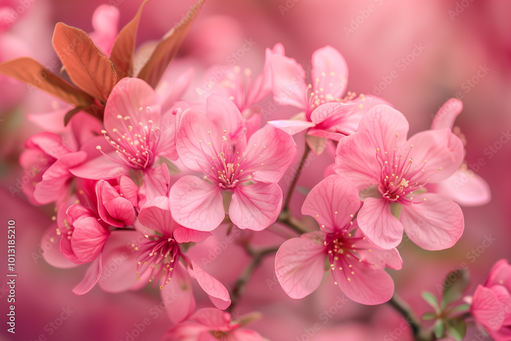 Close-Up of Beautiful Sakura Blossoms Background Close-Up of Beautiful Sakura Blossoms Background