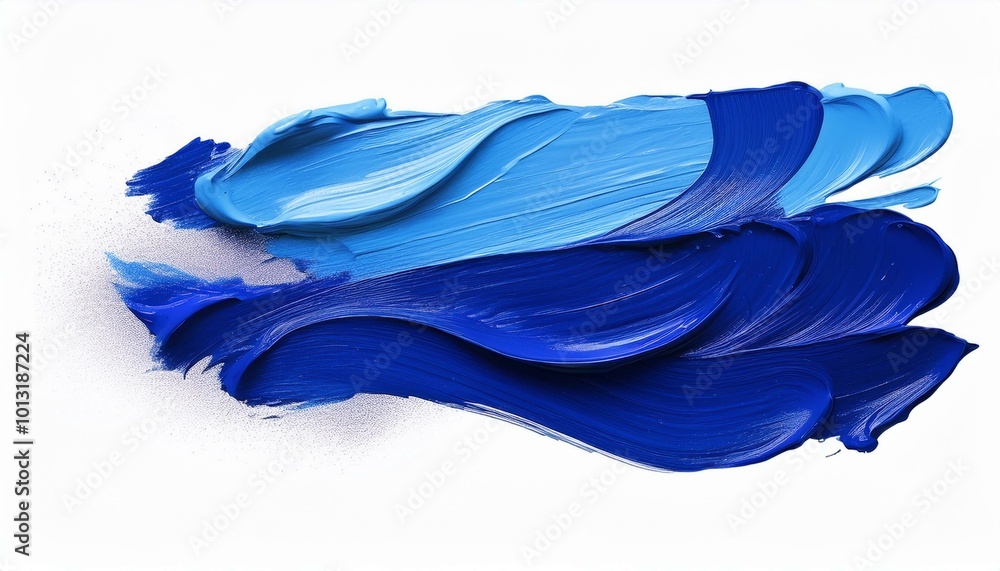 blue oil brush stroke on white background; abstract art collage; modern design blue oil brush stroke on white background; abstract art collage; modern design