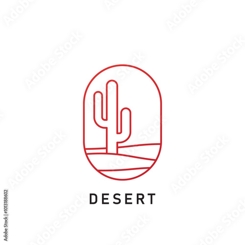 Minimalist abstract desert vector logo, linear desert logo, minimalist desert line logo.