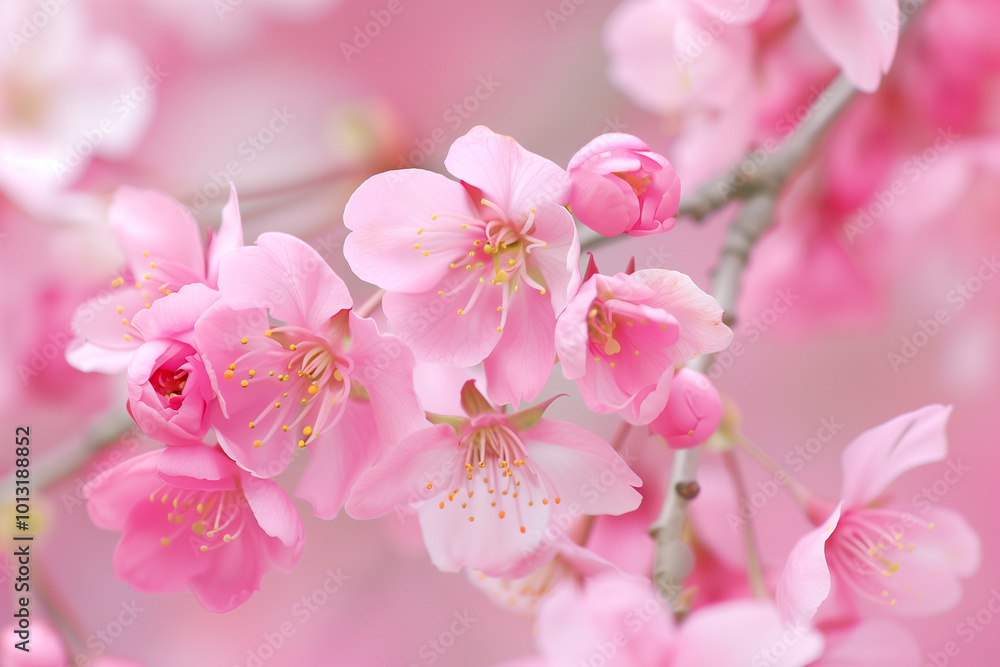 Fototapeta premium Close-Up of Beautiful Sakura Blossoms Background