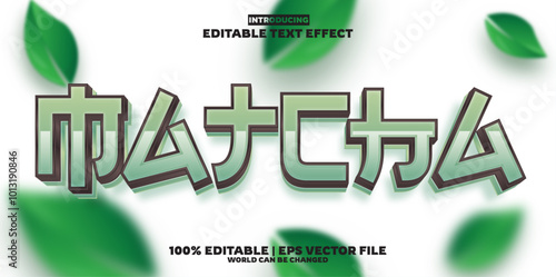 New matcha editable text effect in new modern trend style