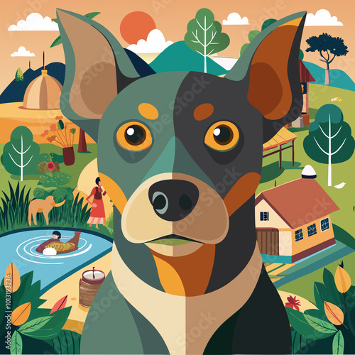 Very beautiful dog in the villages
