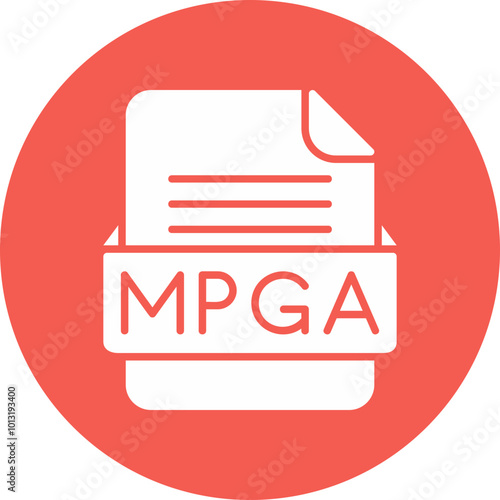 MPGA File Format Vector Icon Design