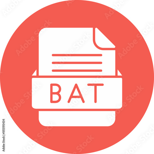 BAT File Format Vector Icon Design