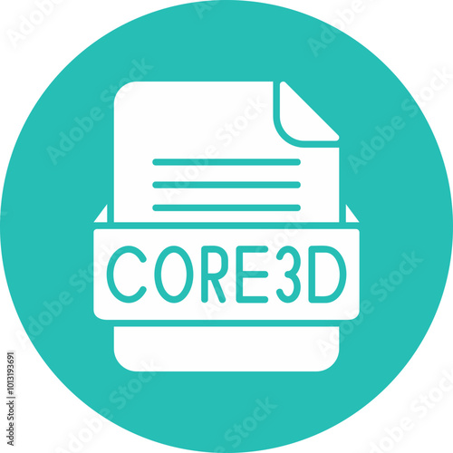 CORE3D File Format Vector Icon Design