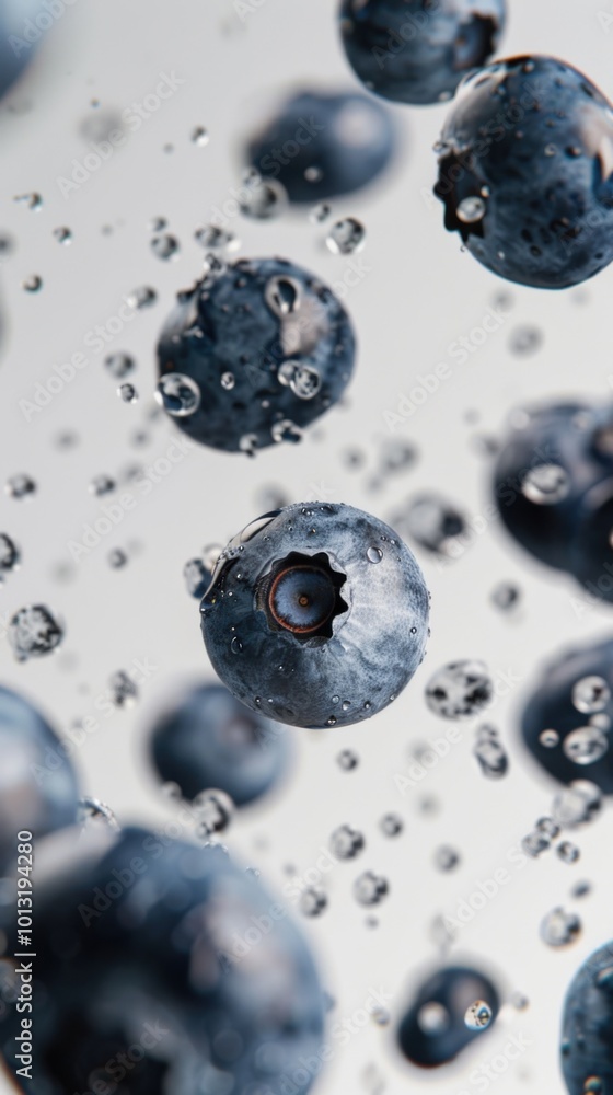 Freshly picked blueberries, white background, 4K hyperrealistic photo Freshly picked blueberries, white background, 4K hyperrealistic photo