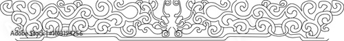 Vector sketch illustration silhouette design classic vintage ethnic background ornate carving ornament classic vintage ethnic traditional 
