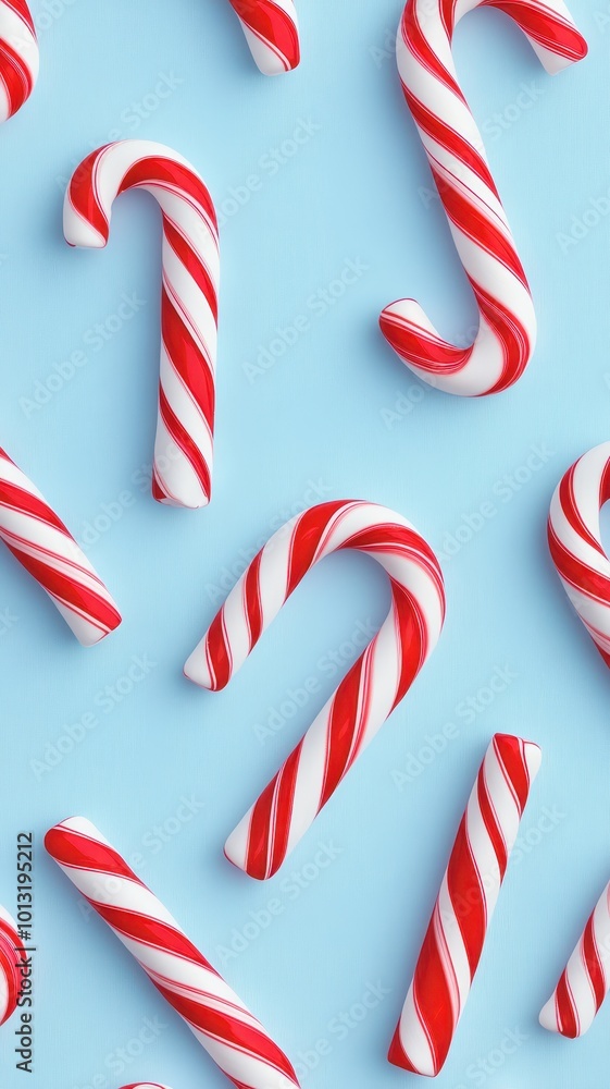 Fototapeta premium Red and white candy canes on background,Smashed candy cane for the Christmas concept,Christmas stick,Traditional xmas candy with red,green,white stripes,menu,banner holiday perfect designs card.