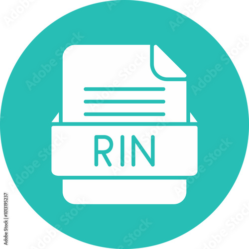 RIN File Format Vector Icon Design