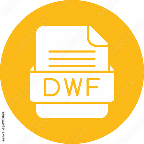 DWF File Format Vector Icon Design