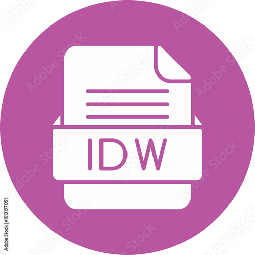 IDW File Format Vector Icon Design