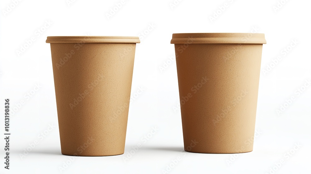Brown Paper Cup on a White Background Brown Paper Cup on a White Background