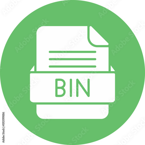 BIN File Format Vector Icon Design