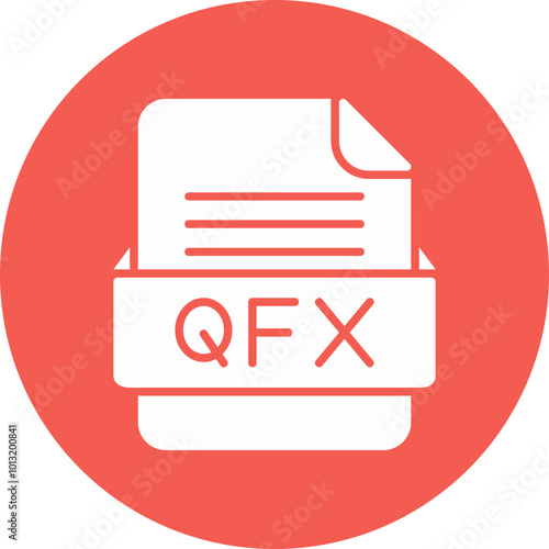 QFX File Format Vector Icon Design